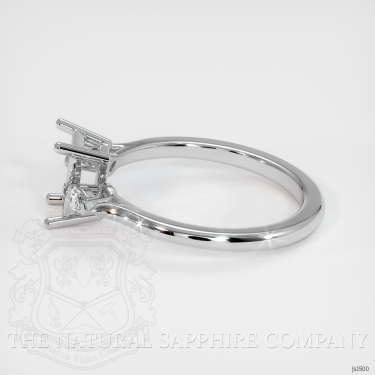 14K White Gold Three Stone Ring Setting