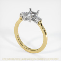 14K White & Yellow Three Stone Ring Setting Video