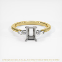 14K White & Yellow Three Stone Ring Setting Image
