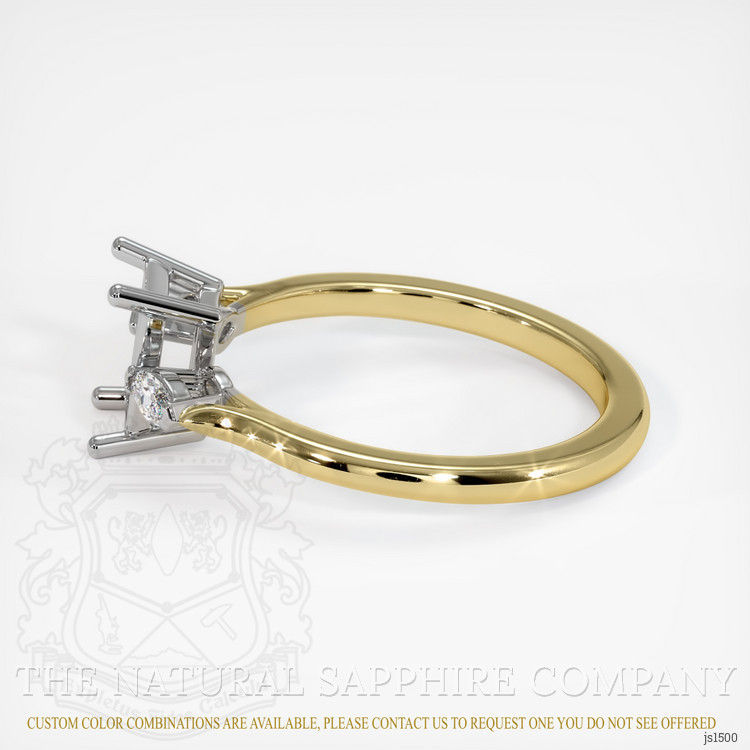 14K White & Yellow Three Stone Ring Setting