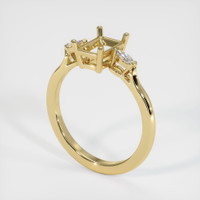 10K Yellow Gold Three Stone Ring Setting Video