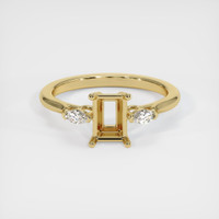 10K Yellow Gold Three Stone Ring Setting Image
