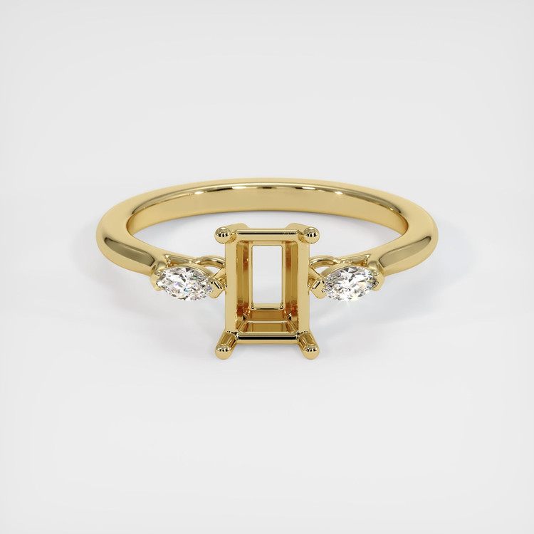 10K Yellow Gold Three Stone Ring Setting