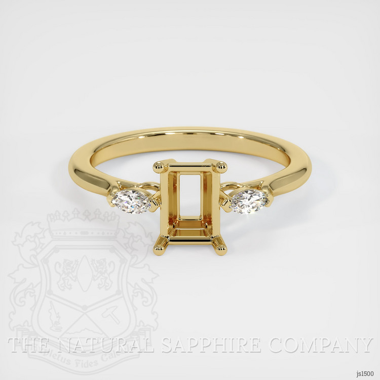 10K Yellow Gold Three Stone Ring Setting
