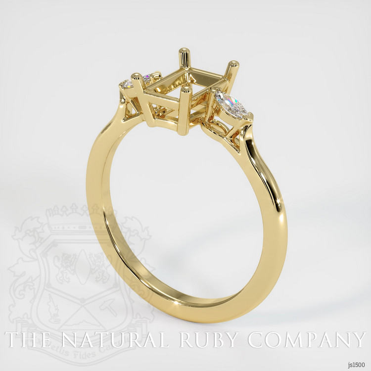 14K Yellow Gold Three Stone Ring Setting