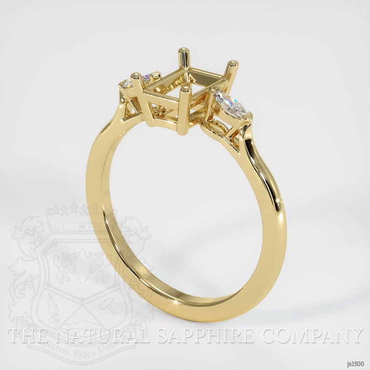14K Yellow Gold Three Stone Ring Setting