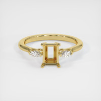 18K Yellow Gold Three Stone Ring Setting Image