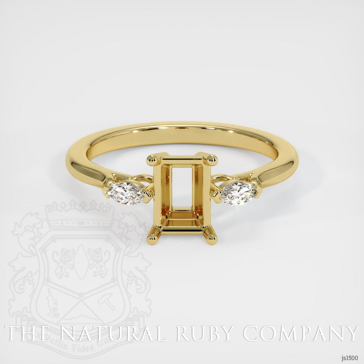 18K Yellow Gold Three Stone Ring Setting