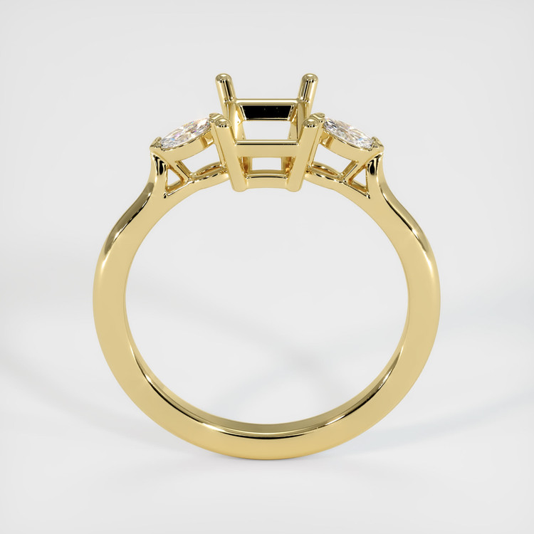 18K Yellow Gold Three Stone Ring Setting