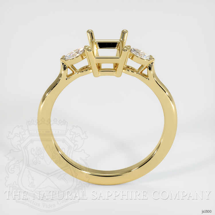 18K Yellow Gold Three Stone Ring Setting