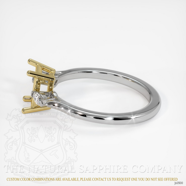 14K Yellow & White Three Stone Ring Setting