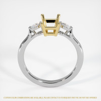 14K Yellow & White Three Stone Ring Setting Image
