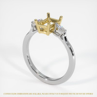 18K Yellow & White Three Stone Ring Setting Image