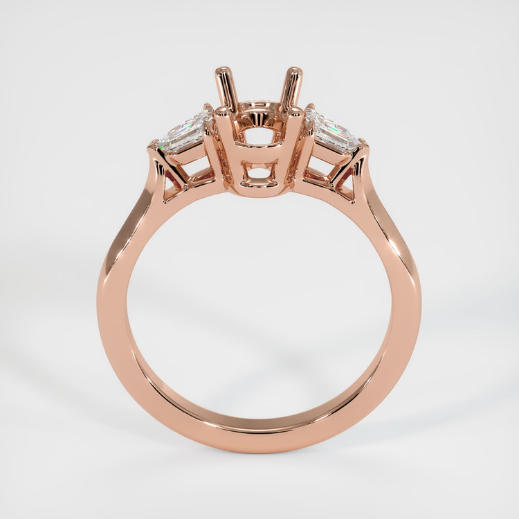 14K Rose Gold Three Stone Ring Setting