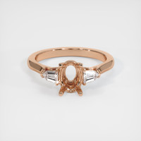 18K Rose Gold Three Stone Ring Setting Image