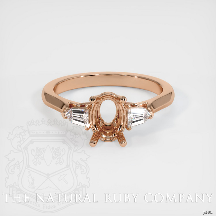 18K Rose Gold Three Stone Ring Setting