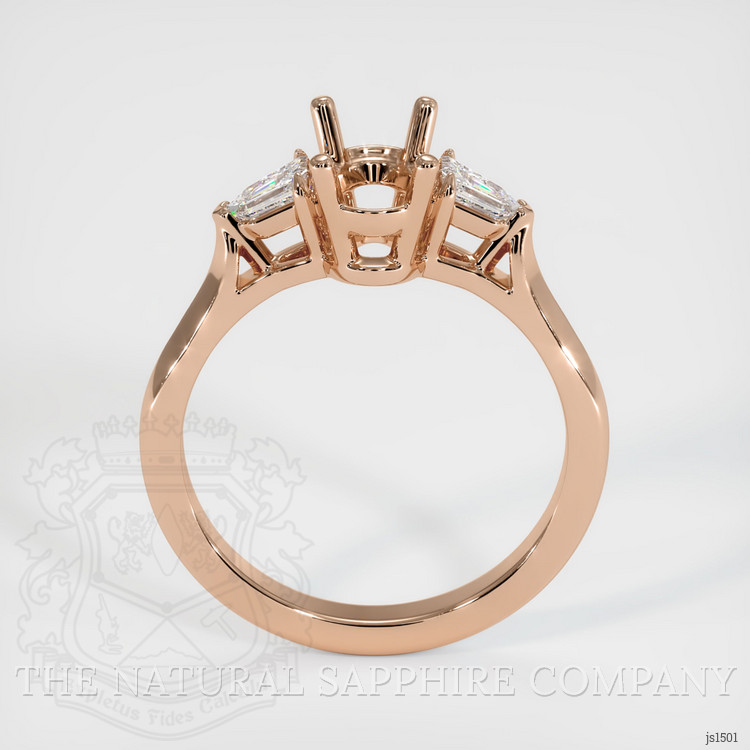 18K Rose Gold Three Stone Ring Setting