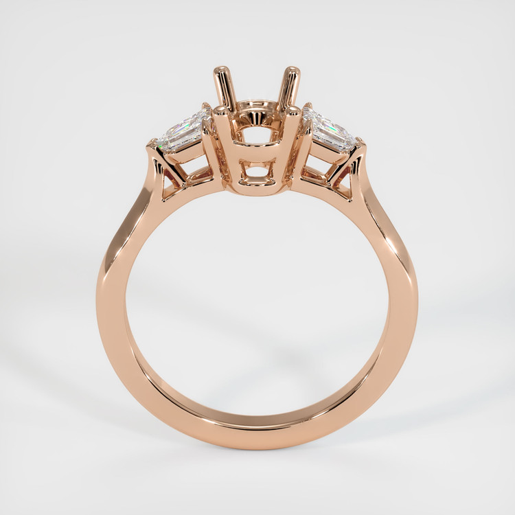 18K Rose Gold Three Stone Ring Setting