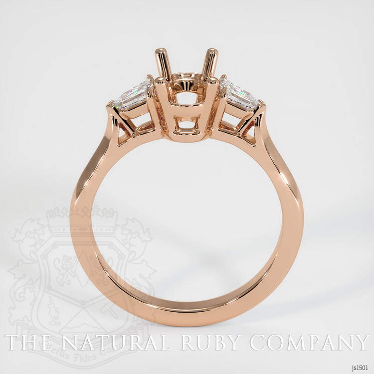 18K Rose Gold Three Stone Ring Setting