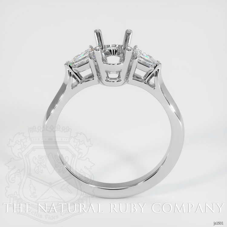 14K White Gold Three Stone Ring Setting