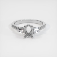 18K White Gold Three Stone Ring Setting Image