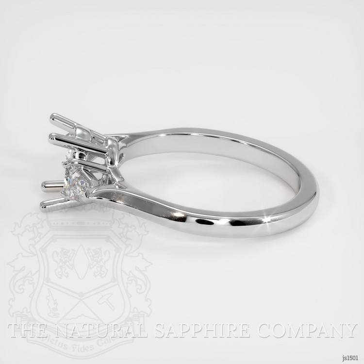 18K White Gold Three Stone Ring Setting
