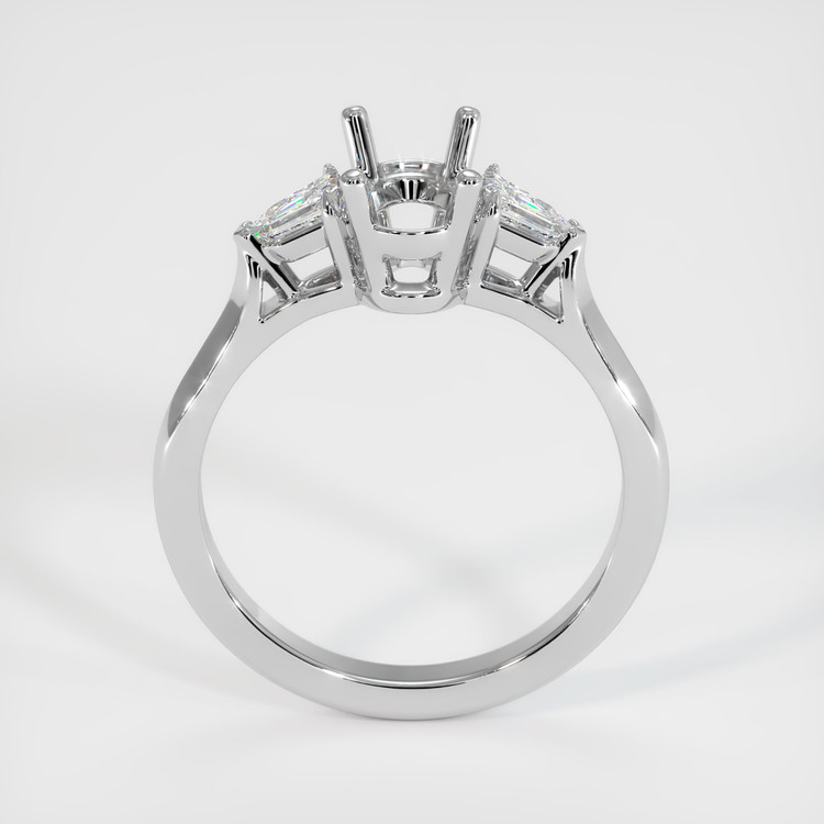 18K White Gold Three Stone Ring Setting