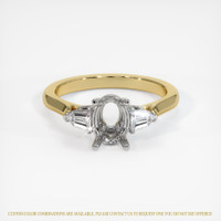 14K White & Yellow Three Stone Ring Setting Image