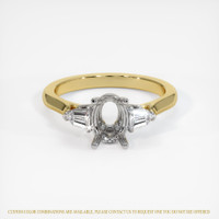 18K White & Yellow Three Stone Ring Setting Image