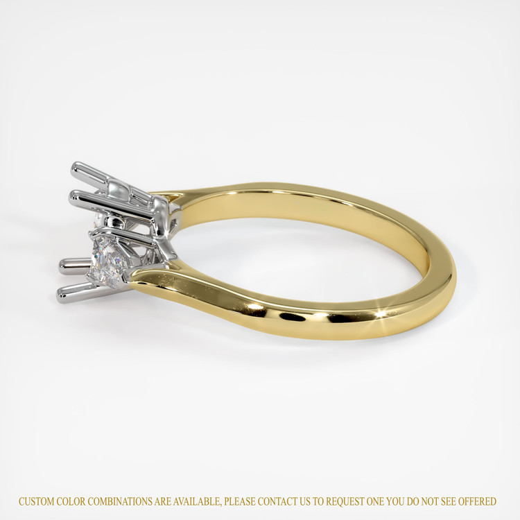 18K White & Yellow Three Stone Ring Setting