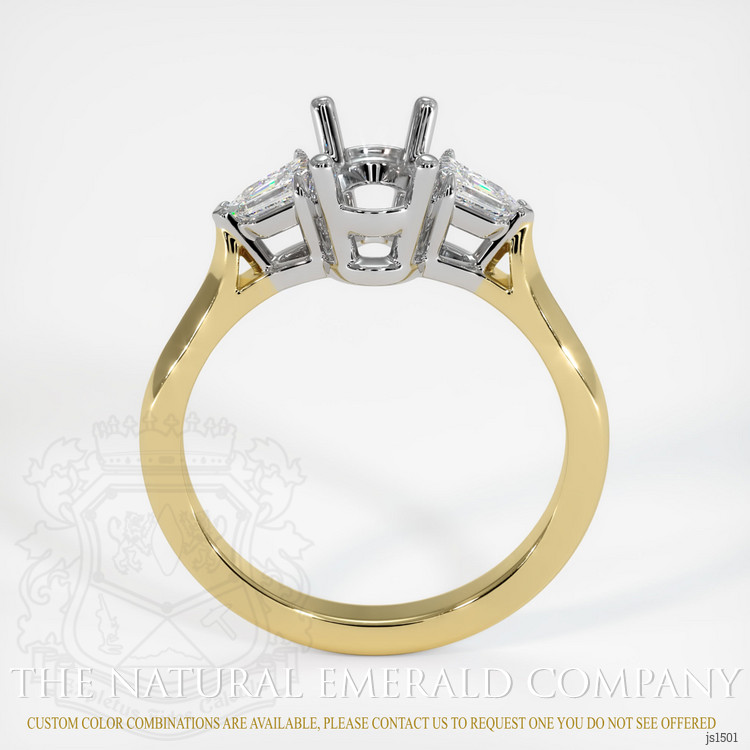 18K White & Yellow Three Stone Ring Setting