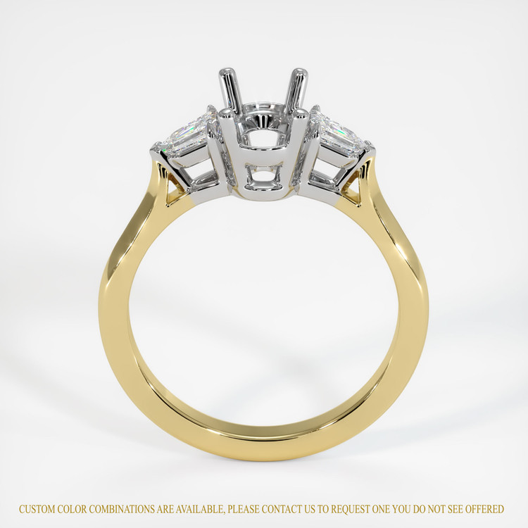 18K White & Yellow Three Stone Ring Setting