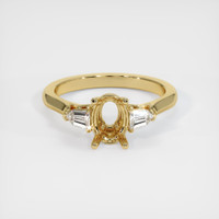 14K Yellow Gold Three Stone Ring Setting Image