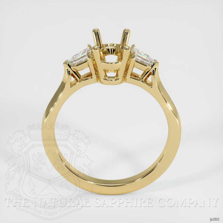 14K Yellow Gold Three Stone Ring Setting