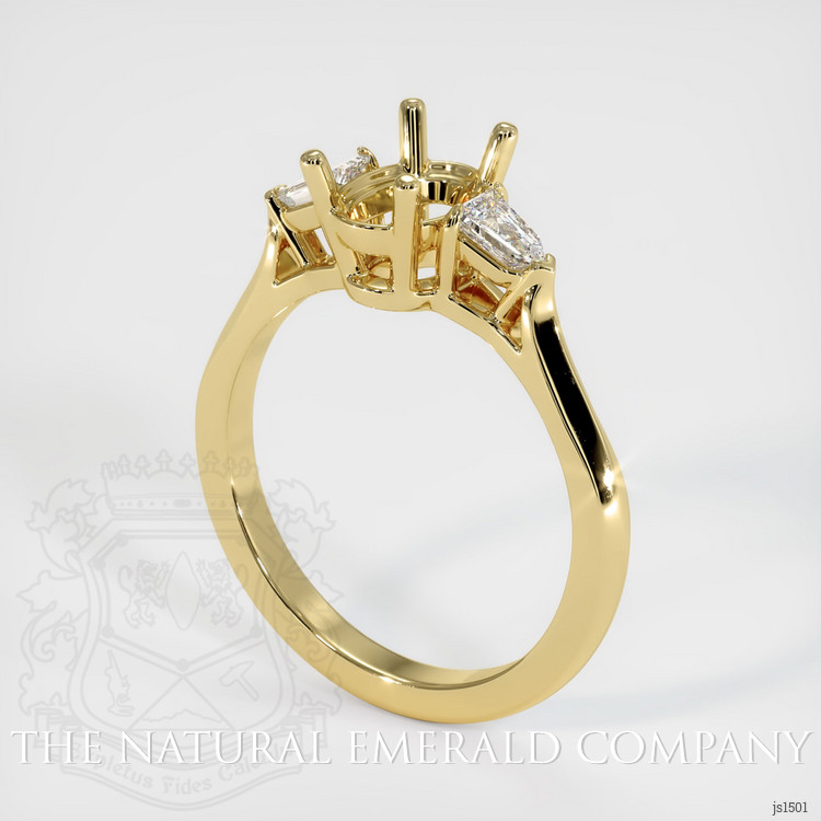 18K Yellow Gold Three Stone Ring Setting