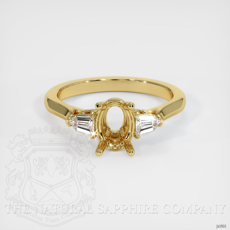 18K Yellow Gold Three Stone Ring Setting