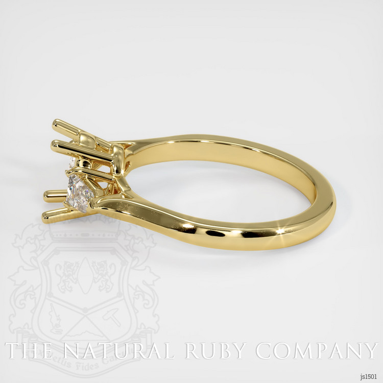 18K Yellow Gold Three Stone Ring Setting