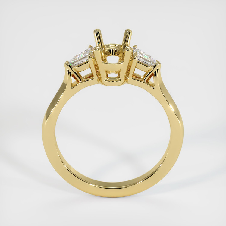 18K Yellow Gold Three Stone Ring Setting
