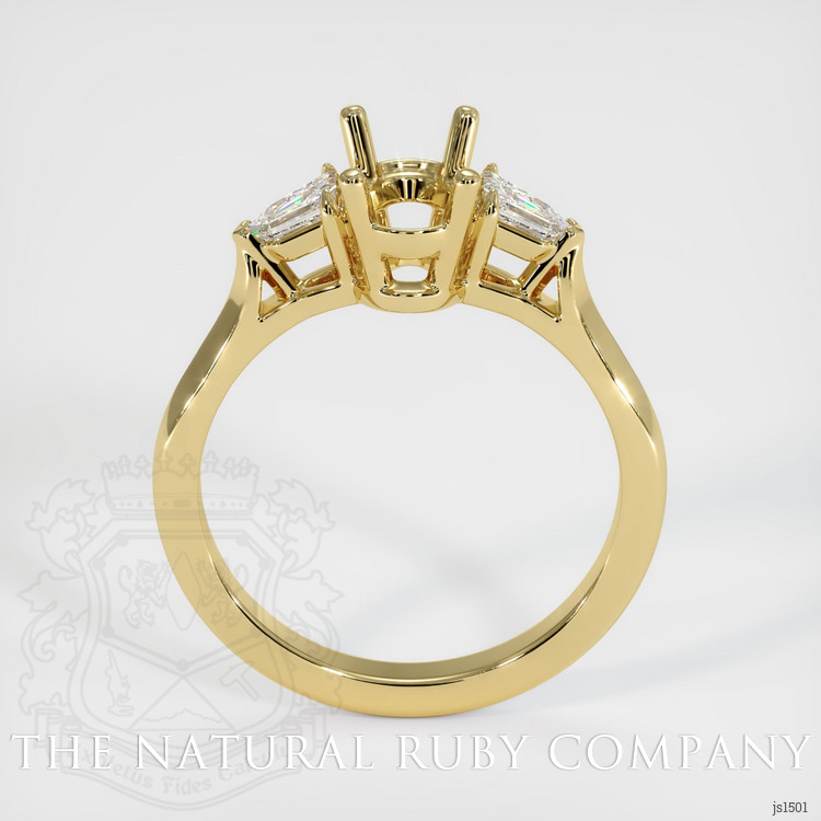 18K Yellow Gold Three Stone Ring Setting