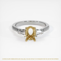 14K Yellow & White Three Stone Ring Setting Image