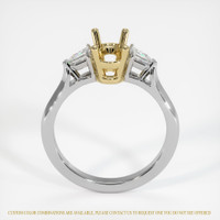 14K Yellow & White Three Stone Ring Setting Image