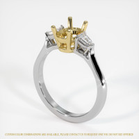 18K Yellow & White Three Stone Ring Setting Video