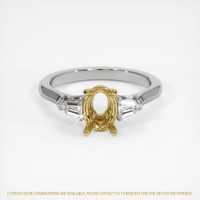 18K Yellow & White Three Stone Ring Setting Image