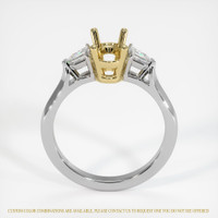 18K Yellow & White Three Stone Ring Setting Image