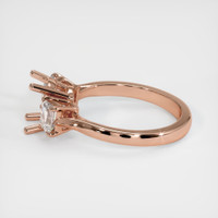 14K Rose Gold Three Stone Ring Setting Image