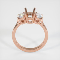 14K Rose Gold Three Stone Ring Setting Image