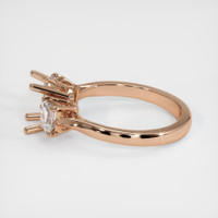 18K Rose Gold Three Stone Ring Setting Image