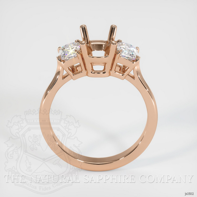 18K Rose Gold Three Stone Ring Setting