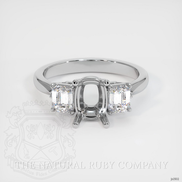 10K White Gold Three Stone Ring Setting