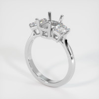 14K White Gold Three Stone Ring Setting Video